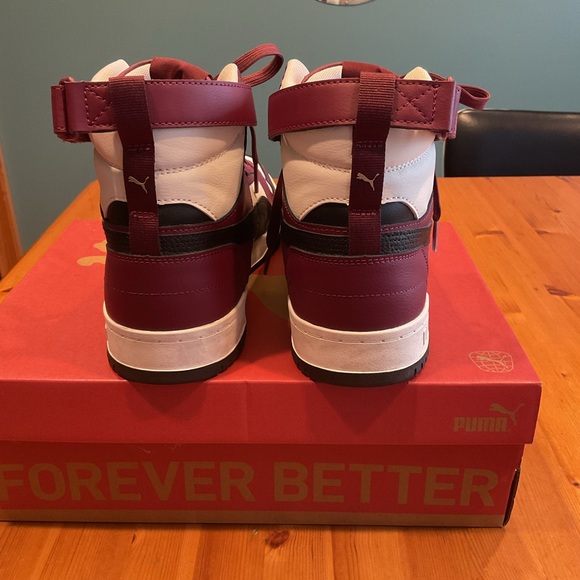 MEN’S PUMA BASKETBALL HIGH TOP SNEAKERS SZ 12 RBD GAME MAROON PURPLE BLACK WHITE - Picture 5 of 11